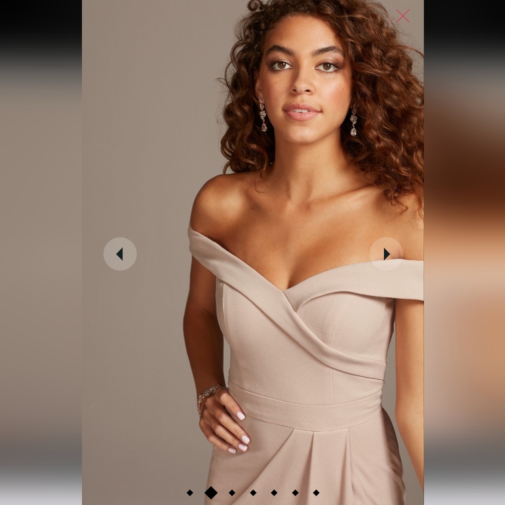 David's Bridal Dusty Blue Bridesmaid Dress